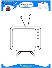 Çocuklar İçin Tv Boyama Sayfaları 